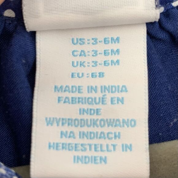 Jillians Closet Dress Baby 3-6M Navy Polka Dot Smocked Ruffle Cute Boho Event - Picture 7 of 8